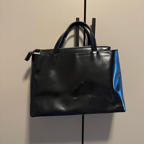 Anya Hindmarch Vintage Structured Black Top Handle bag Y2K - Picture 3 of 12